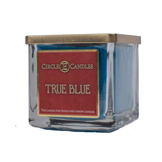 Circle E Candles, True Blue Scent, Medium Size Jar Candle, 8oz-22oz, 1-2 Wicks