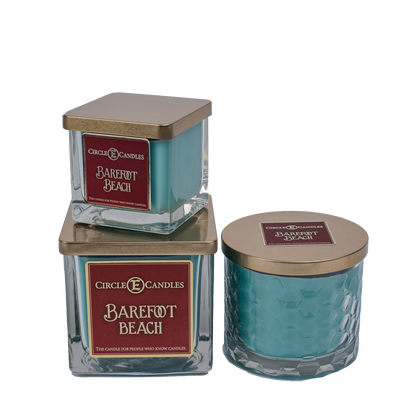 Barefoot Beach Scent, Jar Candle, 8oz - 22oz, 1 -2 Wicks, Circle E Candles